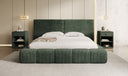 Designer Polsterbett Elise in Cord mit Stauraum