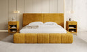 Designer Polsterbett Elise in Cord mit Stauraum