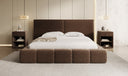 Designer Polsterbett Elise in Strukturstoff mit Stauraum