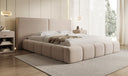 Designer Polsterbett Elise in Strukturstoff mit Stauraum