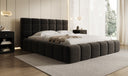 Designer Polsterbett Marshmallow in Strukturstoff mit Stauraum