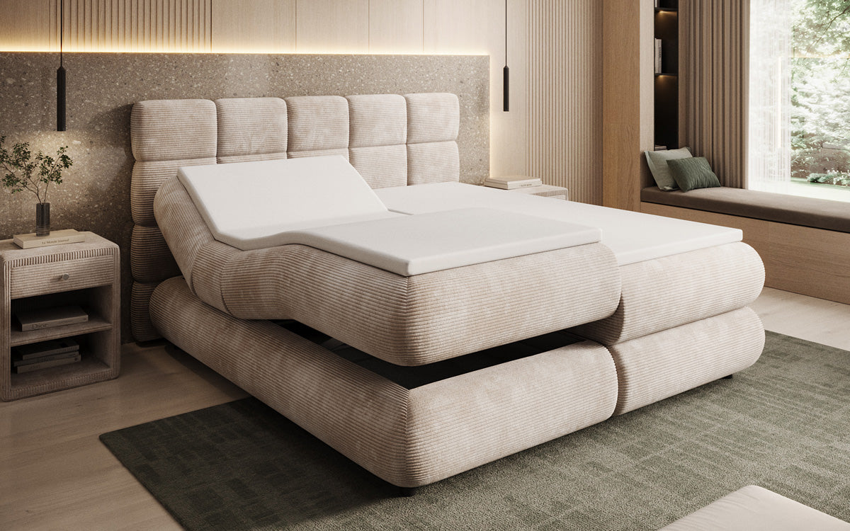 Boxspringbett Relana - elektrisch verstellbar in Cord