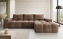 Designer Ecksofa Aila mit Schlaf- und Klappfunktion in Cord