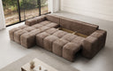 Designer Ecksofa Aila mit Schlaf- und Klappfunktion in Cord