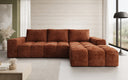 Designer Ecksofa Aila mit Schlaf- und Klappfunktion in Cord