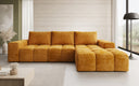 Designer Ecksofa Aila mit Schlaf- und Klappfunktion in Cord