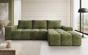 Designer Ecksofa Aila mit Schlaf- und Klappfunktion in Cord