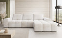 Designer Ecksofa Aila mit Schlaf- und Klappfunktion in Cord