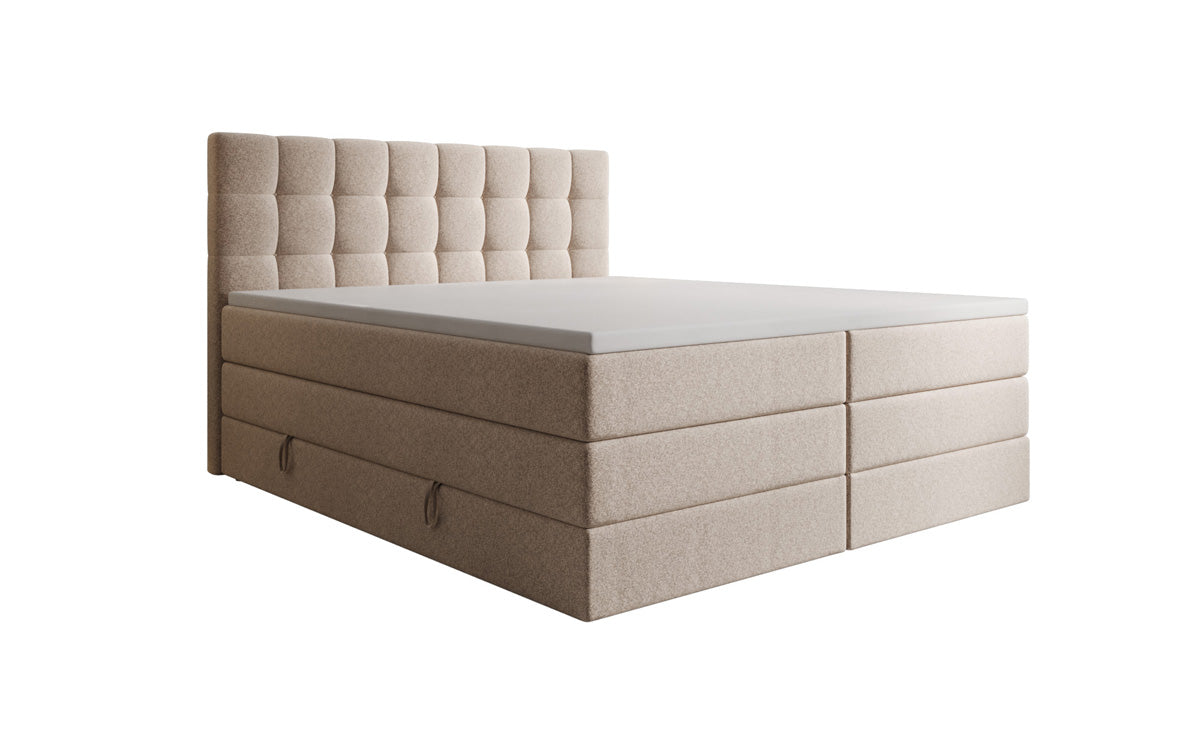 Boxspringbett Grandé in Strukturstoff mit Stauraum