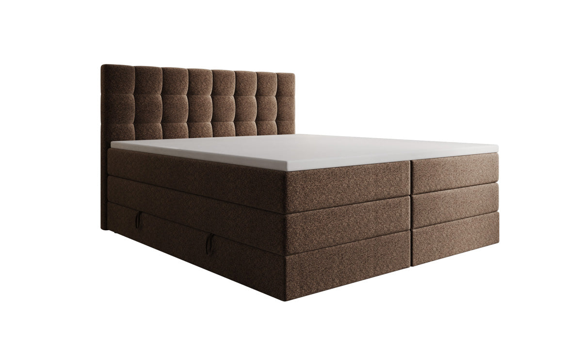 Boxspringbett Grandé in Strukturstoff mit Stauraum