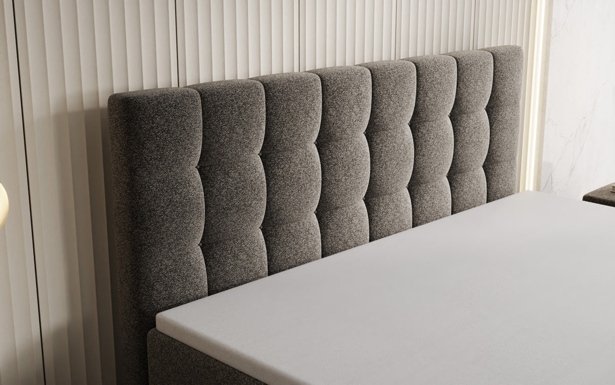 Boxspringbett Grandé in Strukturstoff mit Stauraum