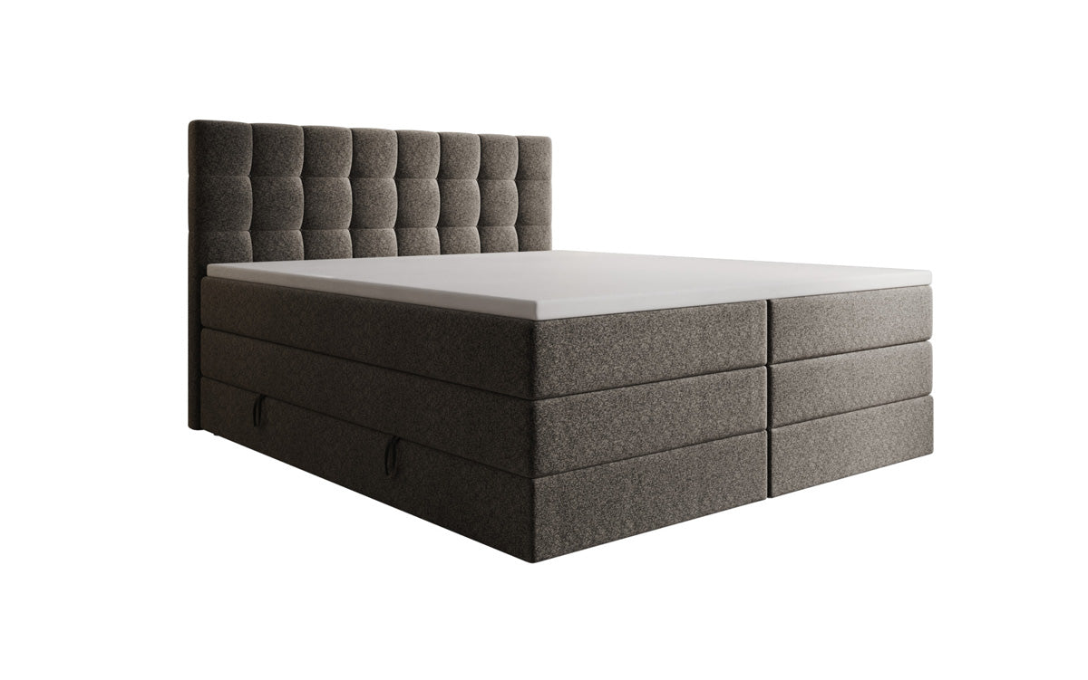 Boxspringbett Grandé in Strukturstoff mit Stauraum