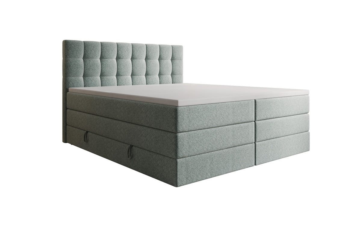 Boxspringbett Grandé in Strukturstoff mit Stauraum