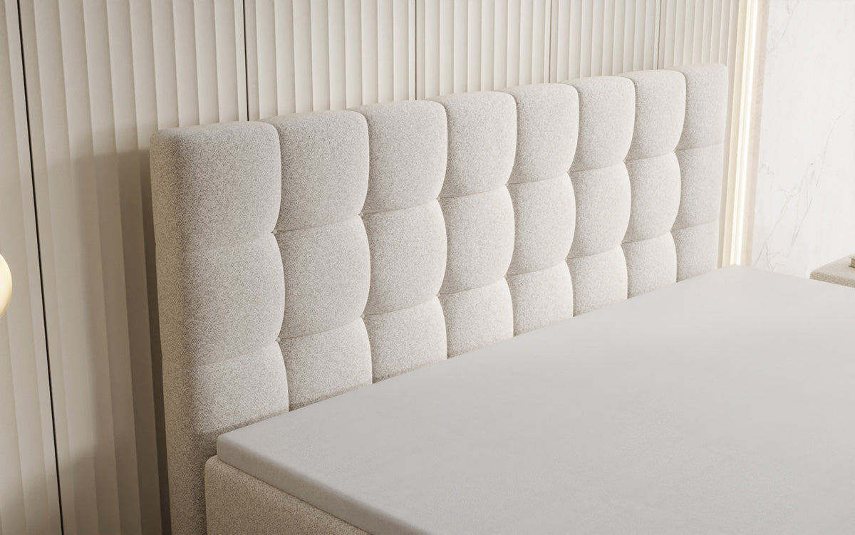 Boxspringbett Grandé in Strukturstoff mit Stauraum