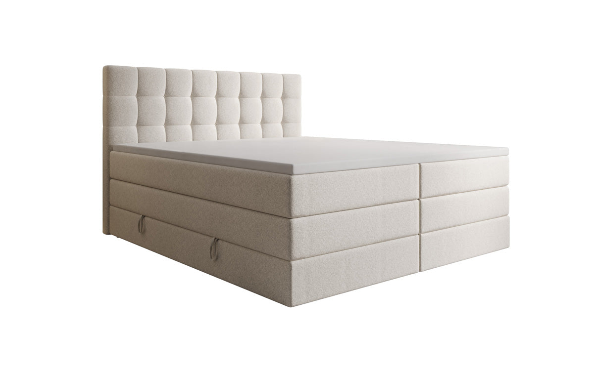 Boxspringbett Grandé in Strukturstoff mit Stauraum