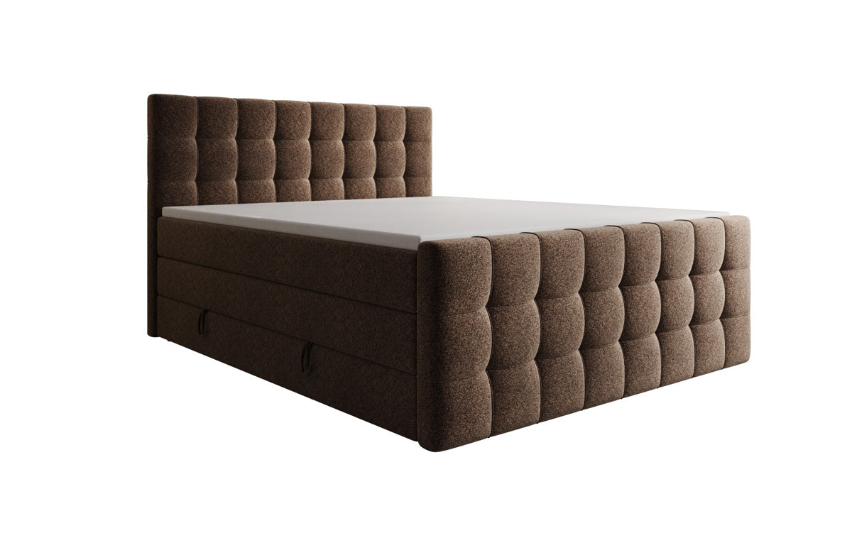 Boxspringbett Ascot in Strukturstoff mit Stauraum