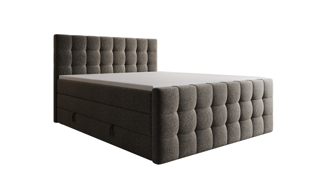 Boxspringbett Ascot in Strukturstoff mit Stauraum