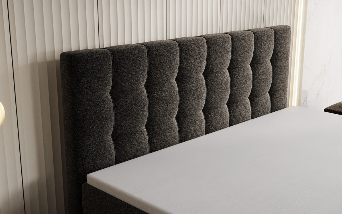 Boxspringbett Ascot in Strukturstoff mit Stauraum