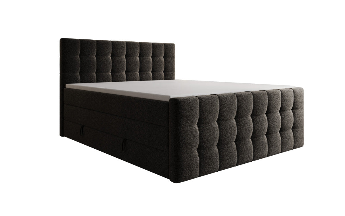 Boxspringbett Ascot in Strukturstoff mit Stauraum
