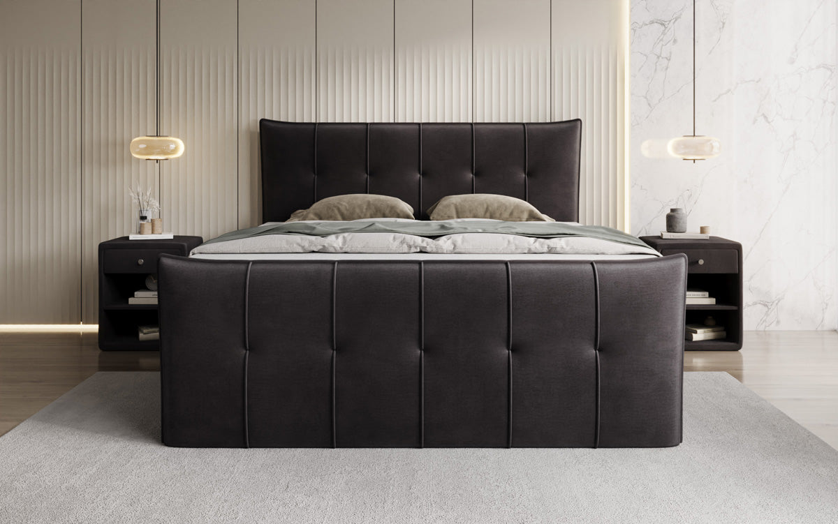 Boxspringbett Treviso mit Stauraum in Samt