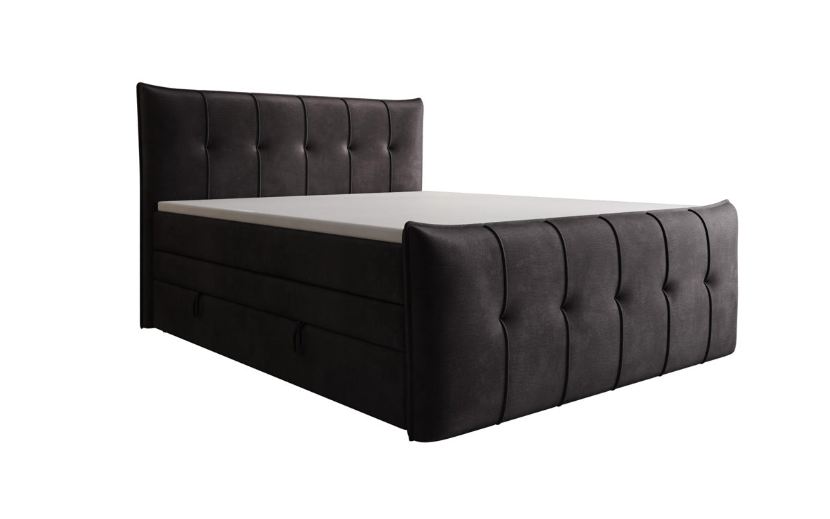 Boxspringbett Treviso mit Stauraum in Samt