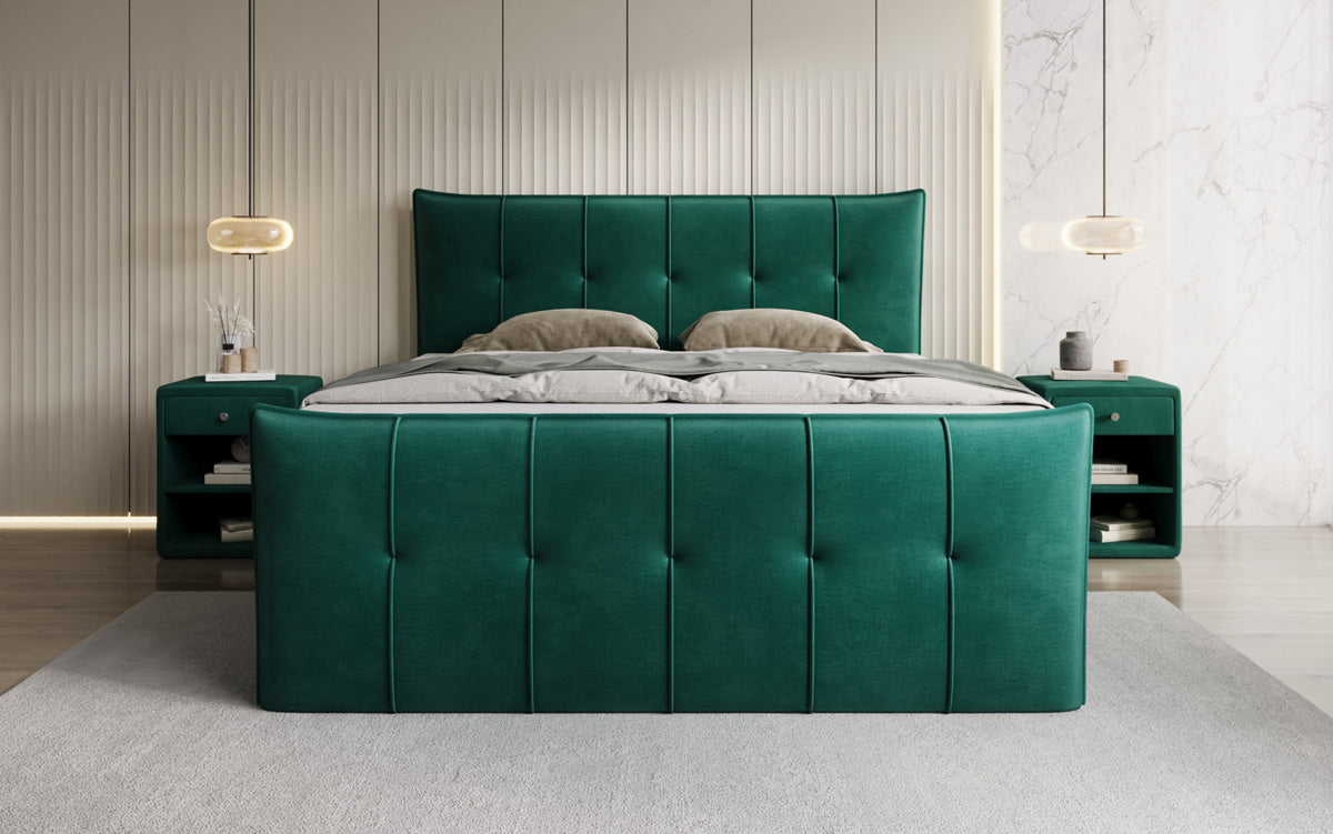 Boxspringbett Treviso mit Stauraum in Samt