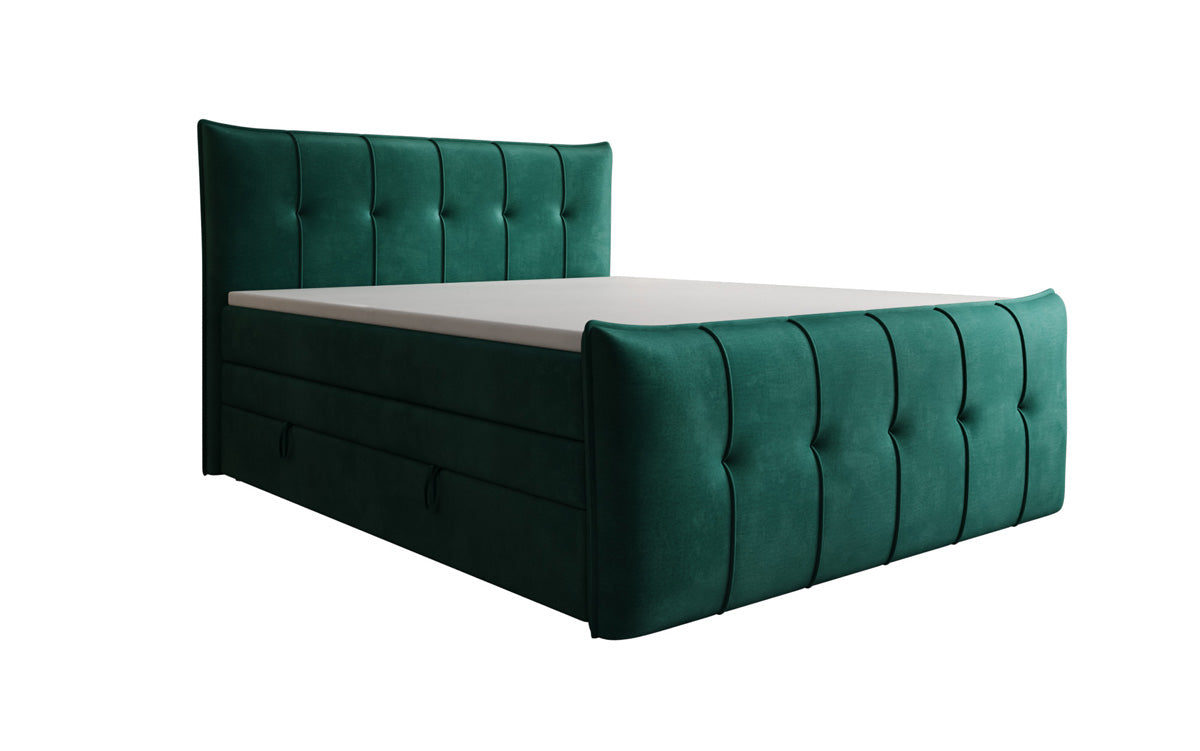 Boxspringbett Treviso mit Stauraum in Samt