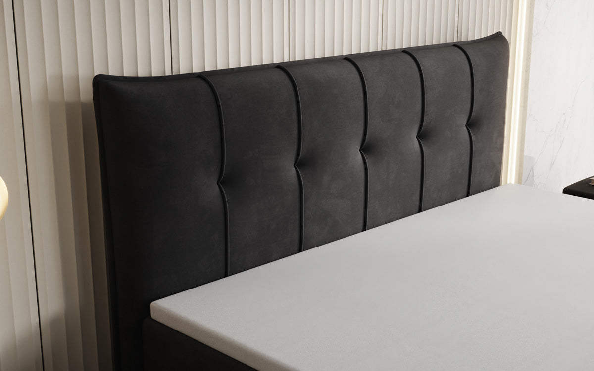 Boxspringbett Treviso mit Stauraum in Samt