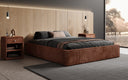 Designer Polsterbett Base mit Stauraum ohne Headboard in Cord