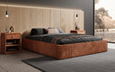 Designer Polsterbett Base mit Stauraum ohne Headboard in Cord