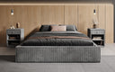 Designer Polsterbett Base mit Stauraum ohne Headboard in Cord