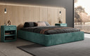 Designer Polsterbett Base mit Stauraum ohne Headboard in Cord