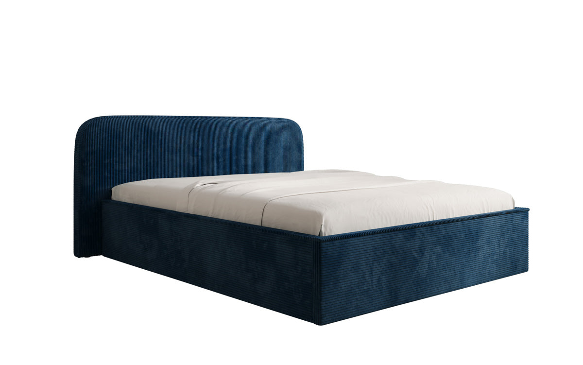 Designer Polsterbett Nola in Cord mit Stauraum