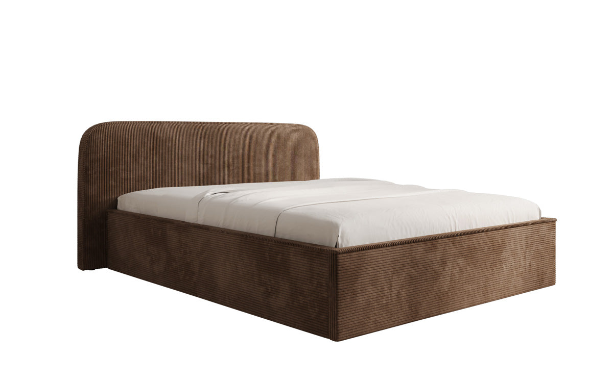 Designer Polsterbett Nola in Cord mit Stauraum
