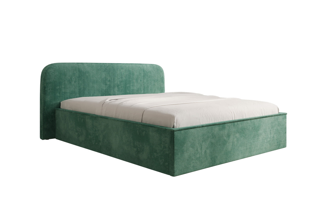 Designer Polsterbett Nola in Cord mit Stauraum
