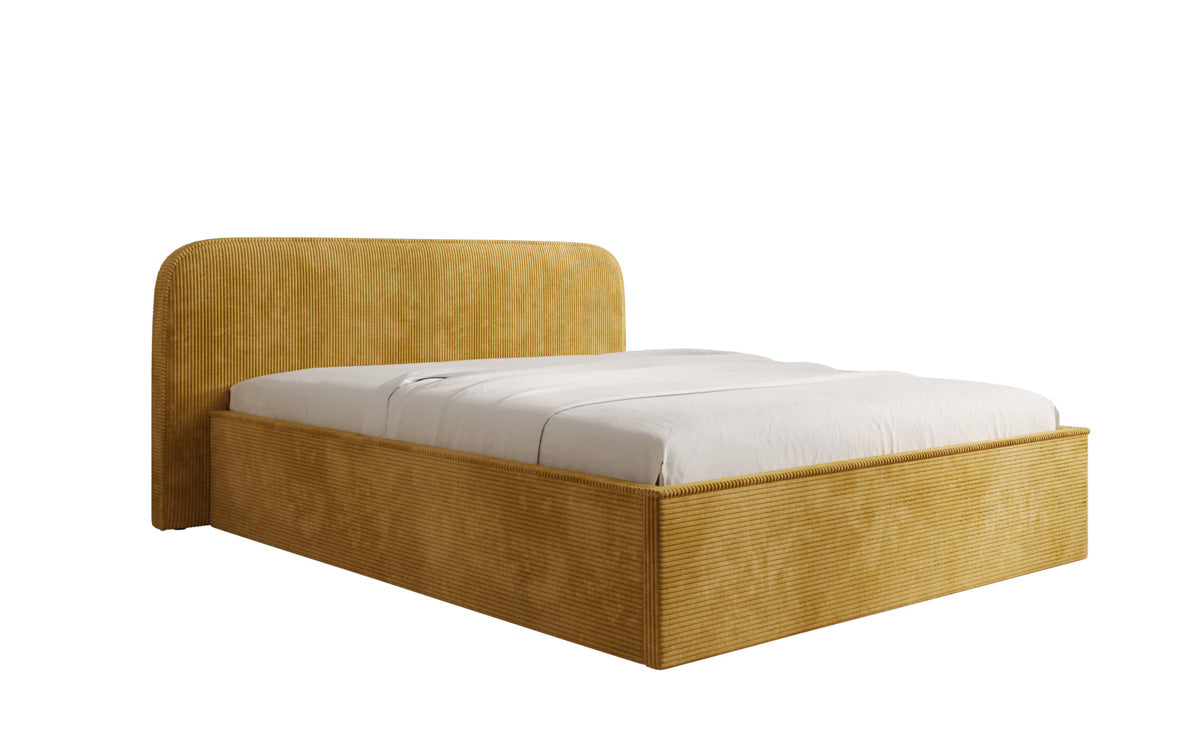 Designer Polsterbett Nola in Cord mit Stauraum