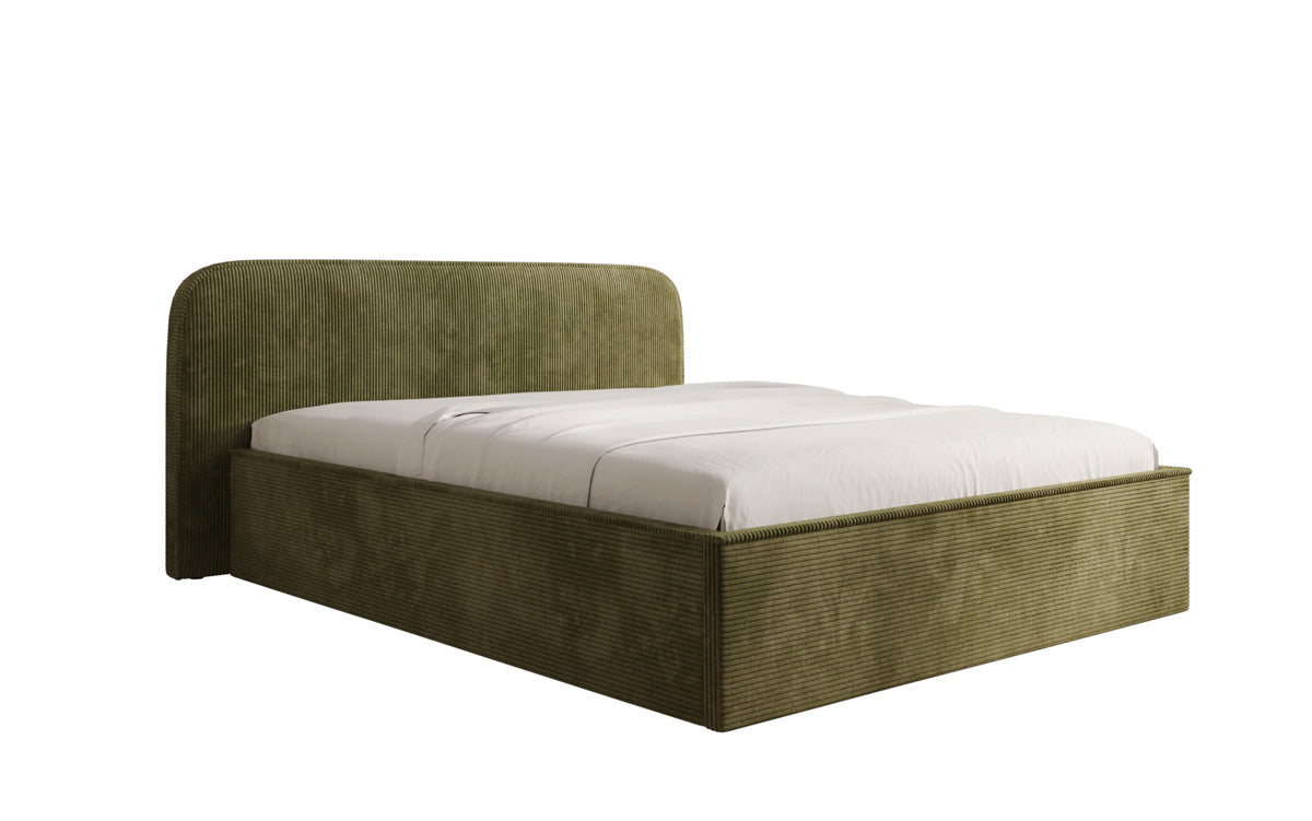 Designer Polsterbett Nola in Cord mit Stauraum