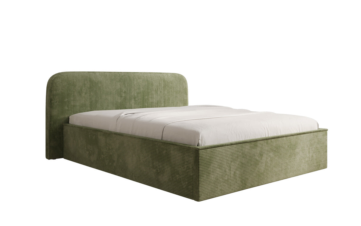 Designer Polsterbett Nola in Cord mit Stauraum
