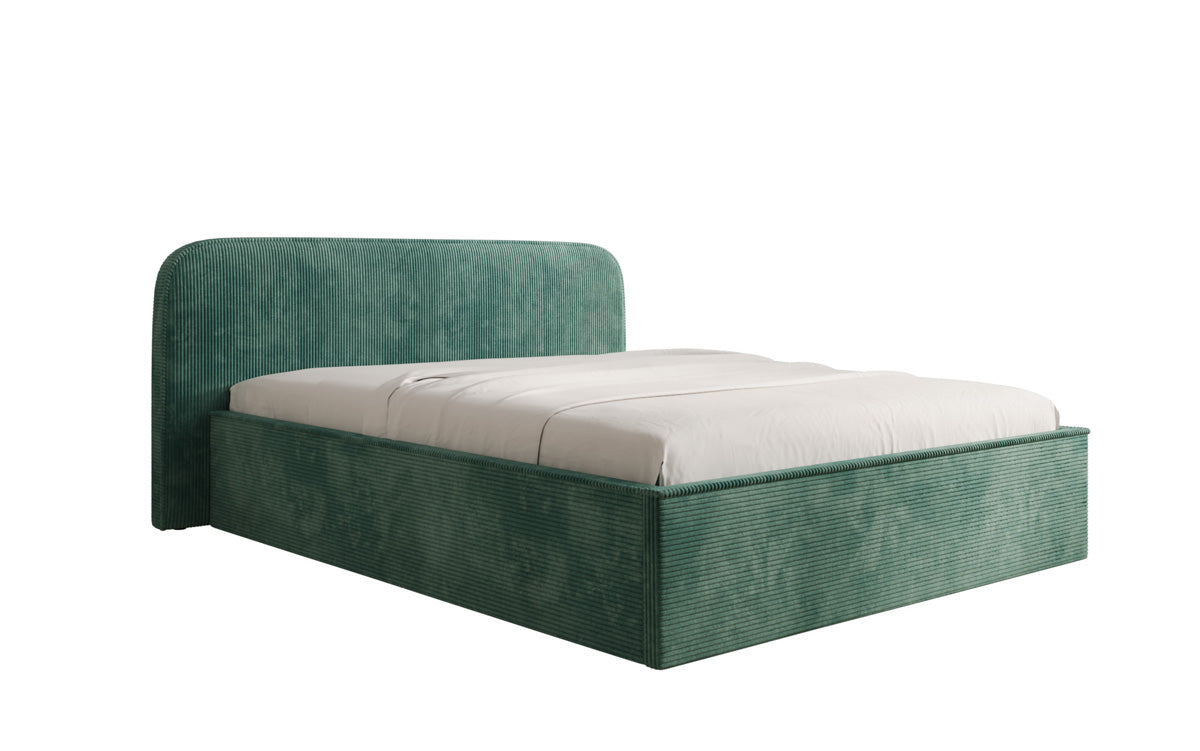 Designer Polsterbett Nola in Cord mit Stauraum