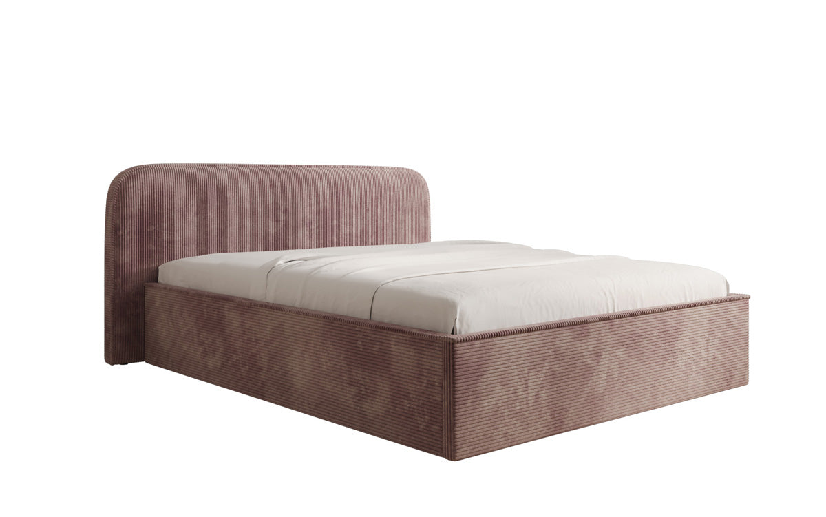 Designer Polsterbett Nola in Cord mit Stauraum