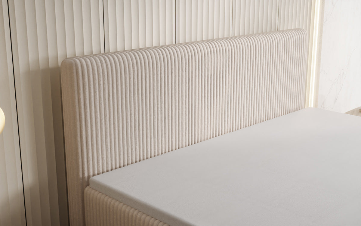 Boxspringbett Kubo King in Cord mit Stauraum