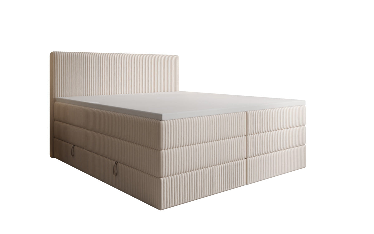 Boxspringbett Kubo King in Cord mit Stauraum