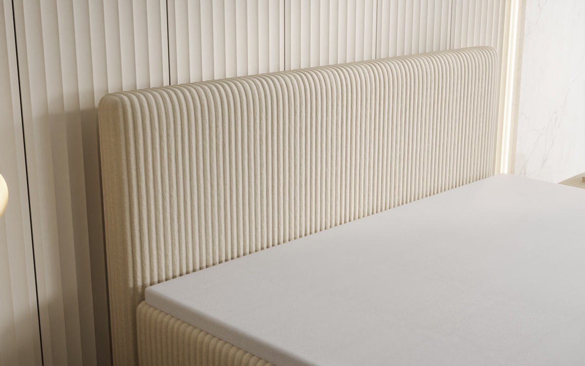 Boxspringbett Kubo King in Cord mit Stauraum