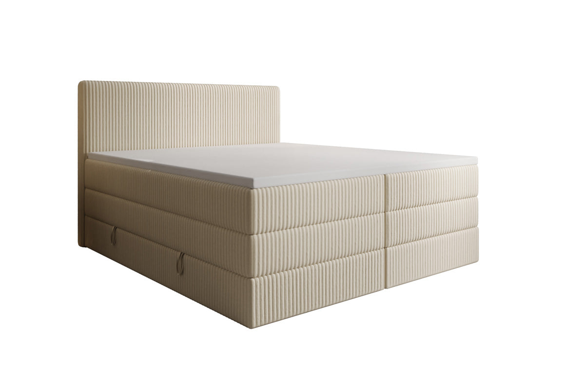 Boxspringbett Kubo King in Cord mit Stauraum