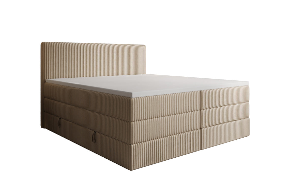Boxspringbett Kubo King in Cord mit Stauraum
