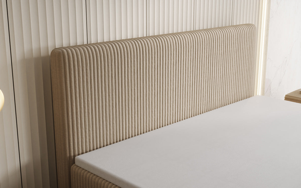 Boxspringbett Kubo in Cord mit Stauraum