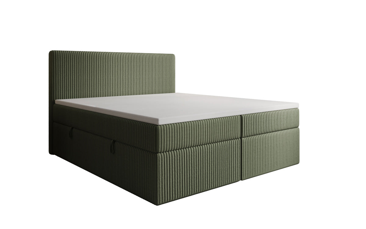 Boxspringbett Kubo in Cord mit Stauraum