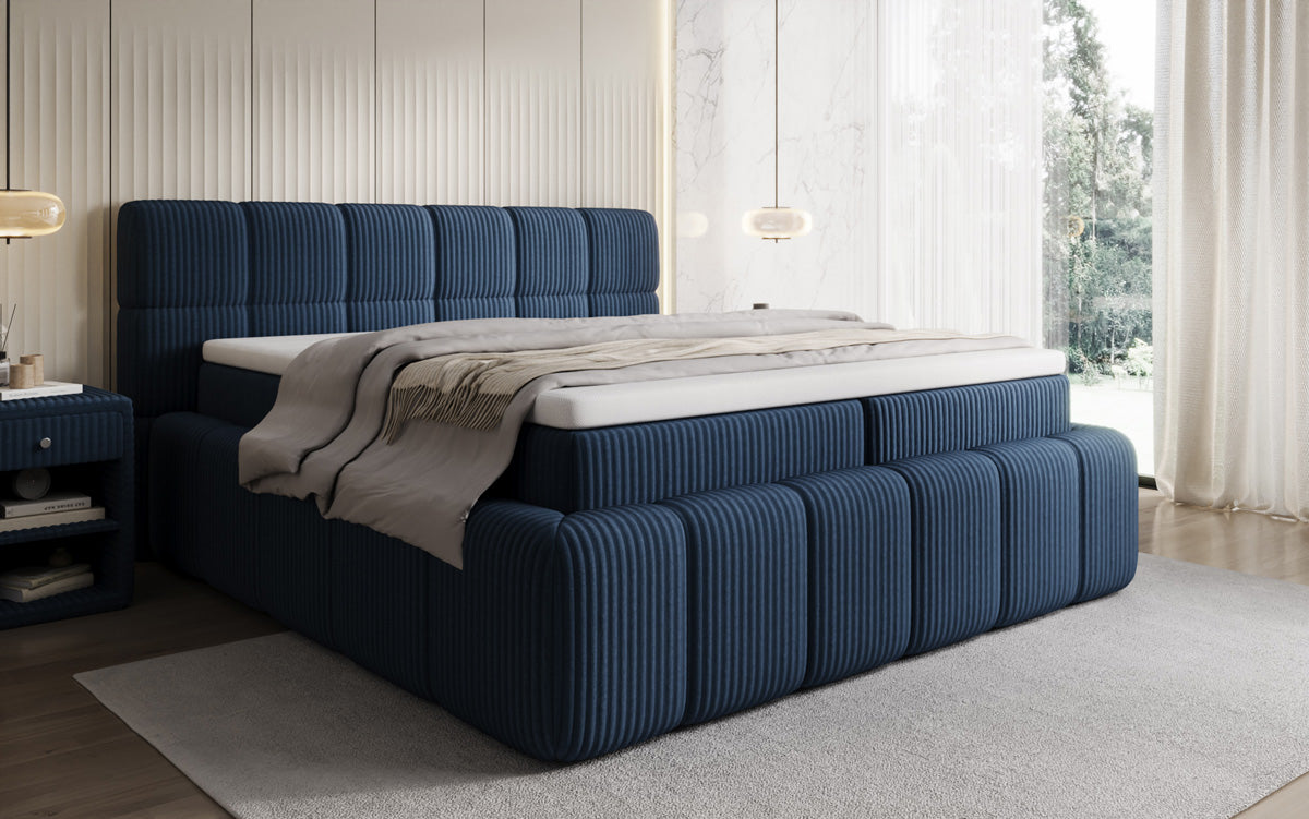 Boxspringbett Bombo in Cord mit Stauraum
