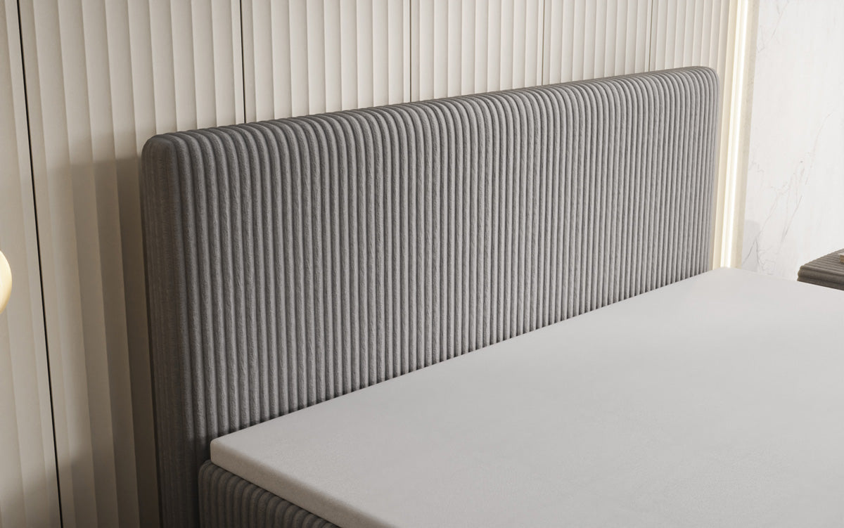 Boxspringbett Kubo in Cord mit Stauraum