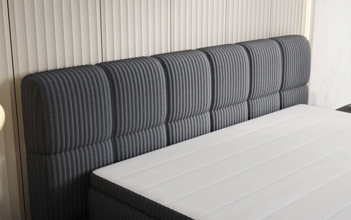 Boxspringbett Bombo in Cord mit Stauraum